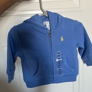 Polo by Ralph Lauren Kids Hoodie in Blue with Yellow Logo